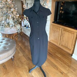 Vintage Black Button‎ Down Dress size 8
